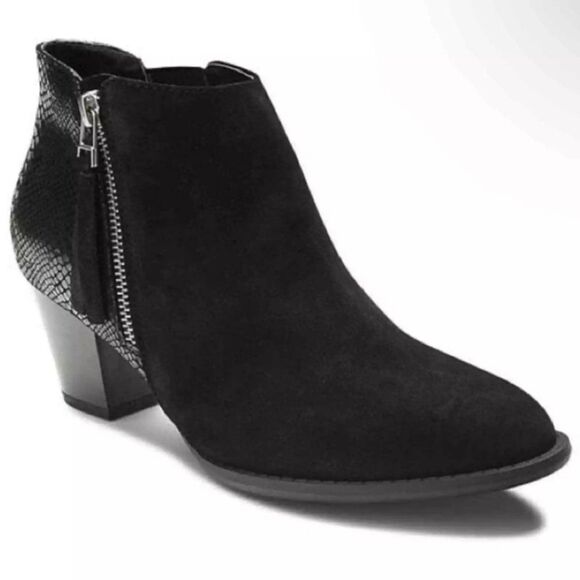 *Final Price* Vionic Ankle Boots Women's 6.5 Anne Suede Croc Leather Orthopedic - Picture 1 of 8